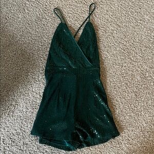 Lulu's Emerald Sequin Romper